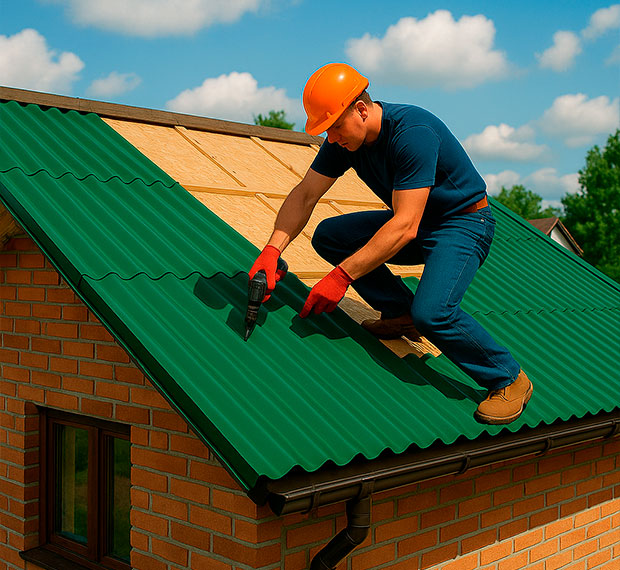 Монтаж кровли из профнастила в Архангельске